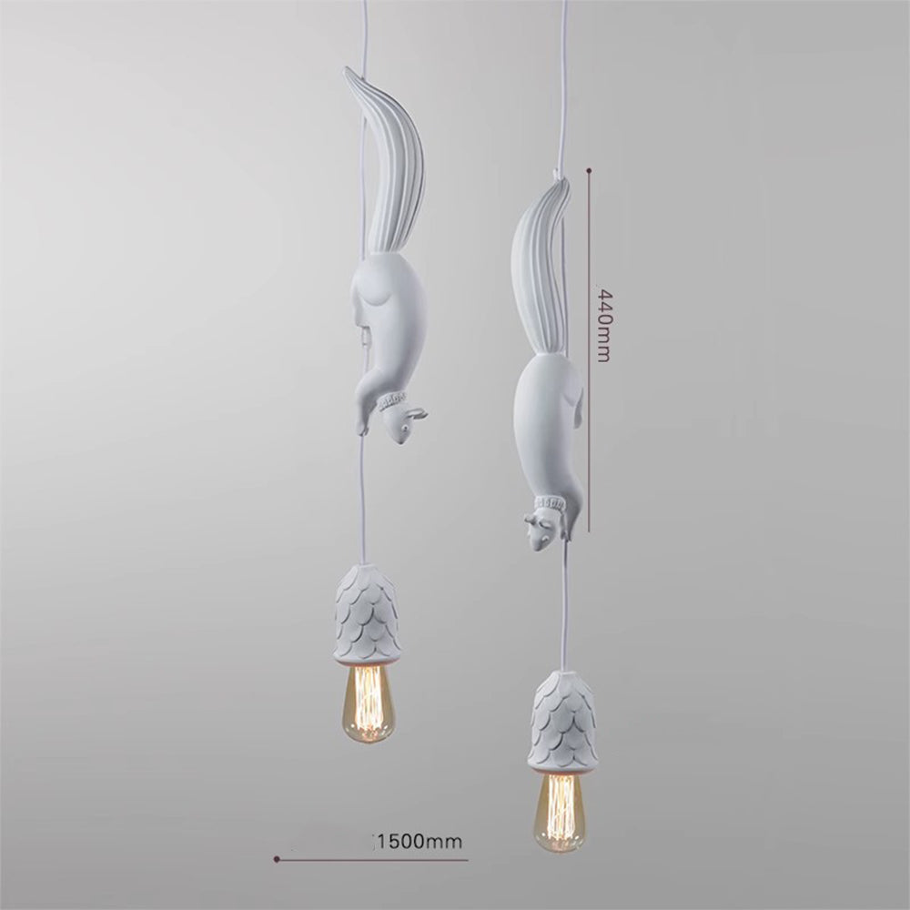 Charming Squirrel Resin Pendant Light Fixture for a Whimsical Touch in Your Home Décor