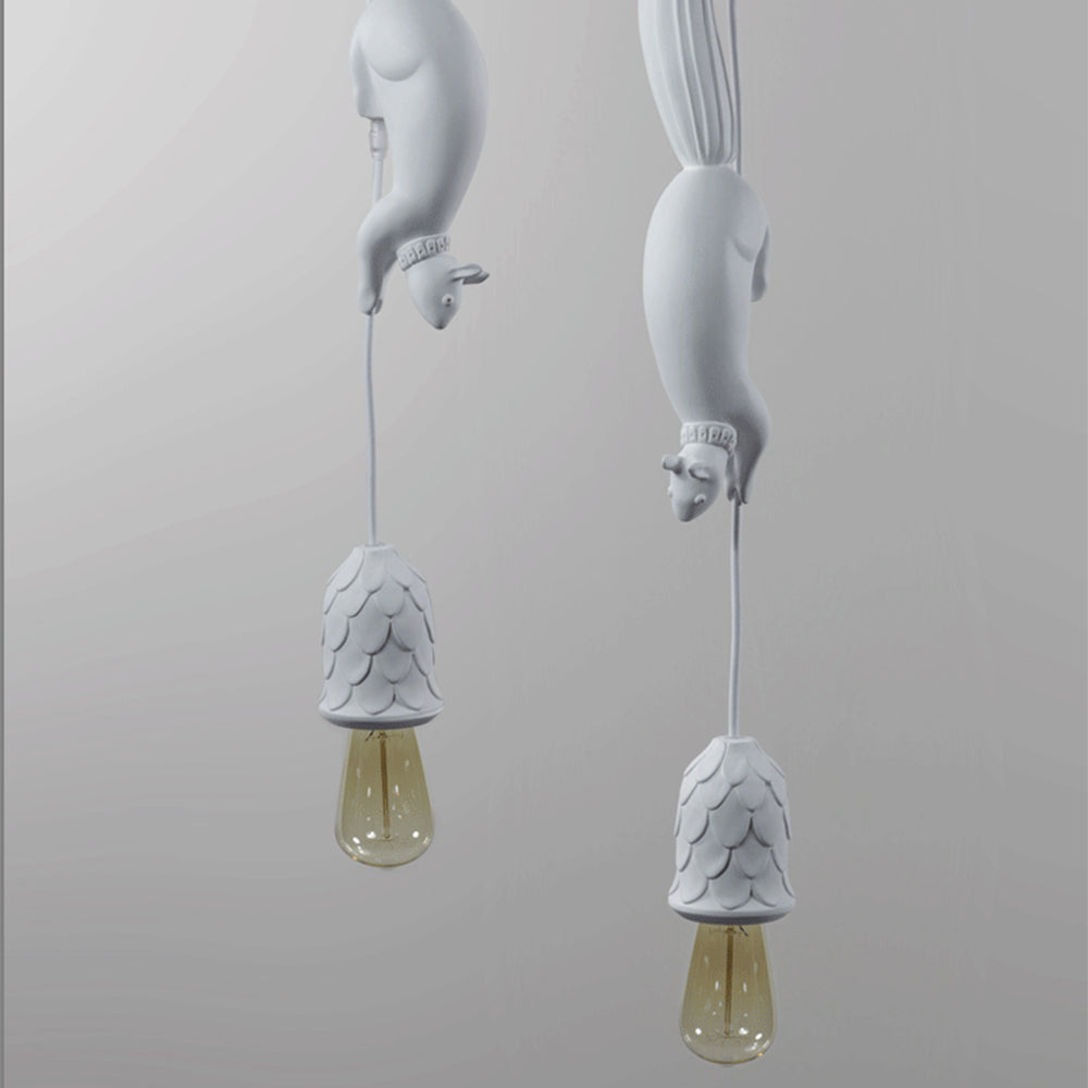 Charming Squirrel Resin Pendant Light Fixture for a Whimsical Touch in Your Home Décor