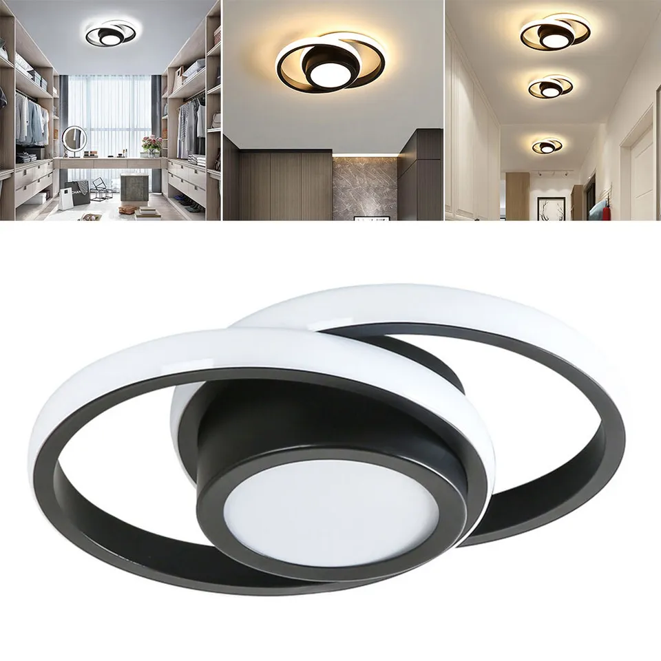 Sleek Minimalist Double Ring LED Ceiling Light Fixture for Modern Home Interiors and Contemporary Spaces