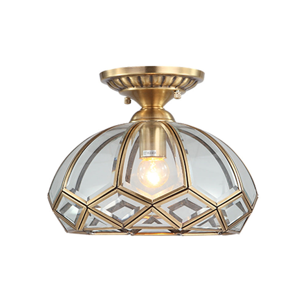 Vintage Copper Geometric Ceiling Light for Hallways - Elegant Retro Design to Illuminate Your Home with Style