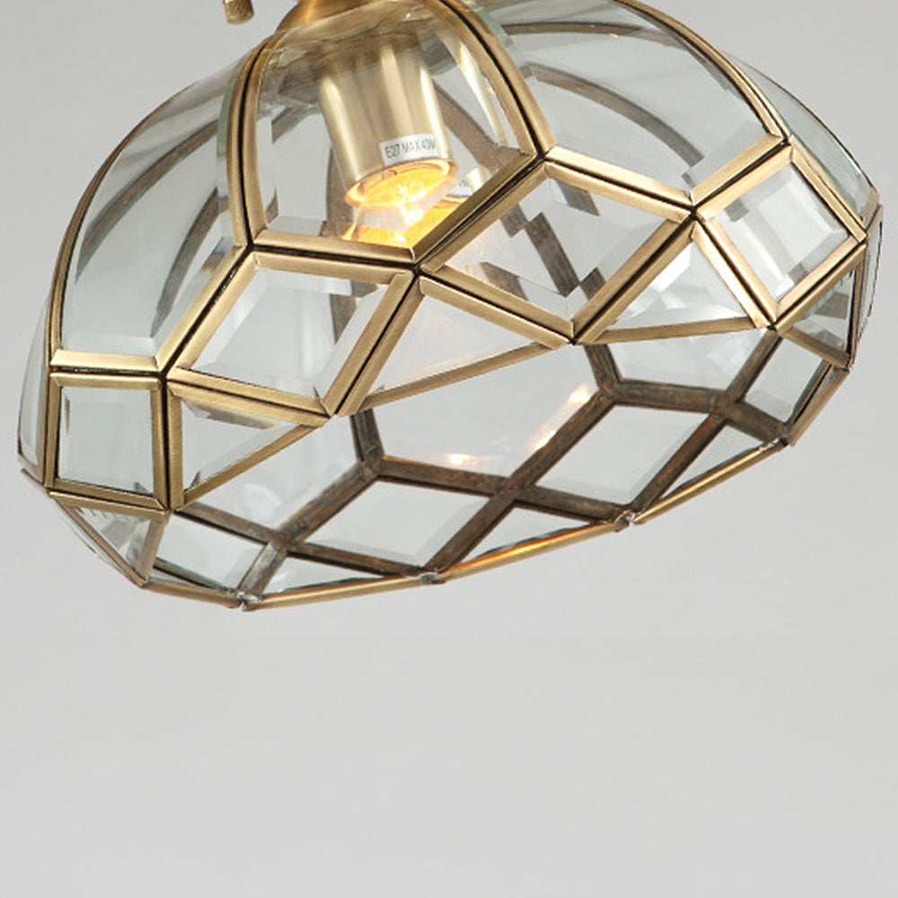 Vintage Copper Geometric Ceiling Light for Hallways - Elegant Retro Design to Illuminate Your Home with Style