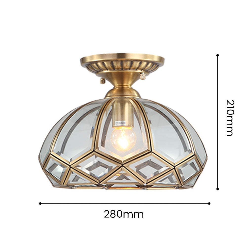 Vintage Copper Geometric Ceiling Light for Hallways - Elegant Retro Design to Illuminate Your Home with Style