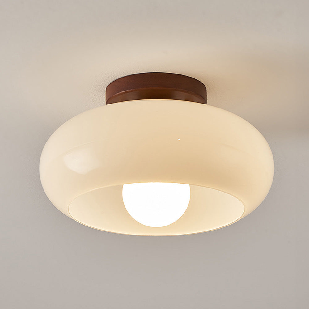 Vintage French Cream Glass Ceiling Light for Hallway - Elegant Illumination with Timeless Charm and Classic Design