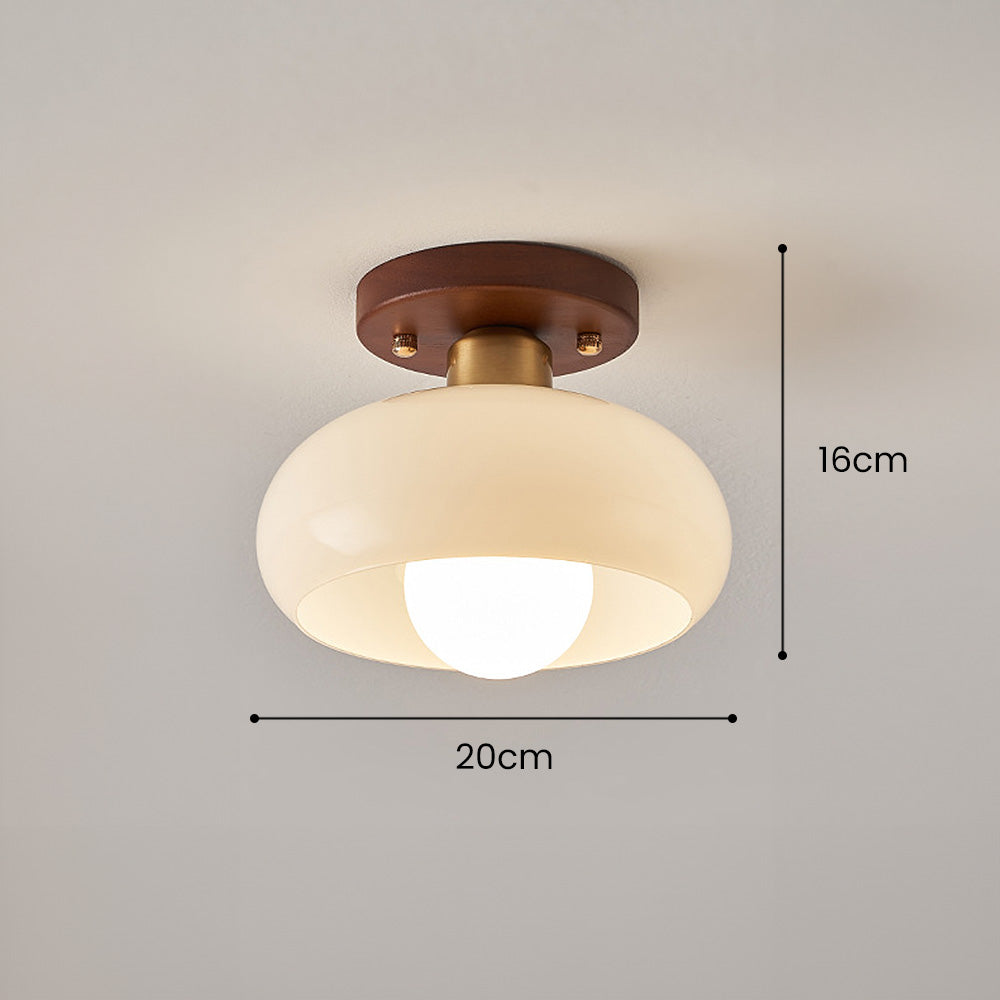 Vintage French Cream Glass Ceiling Light for Hallway - Elegant Illumination with Timeless Charm and Classic Design