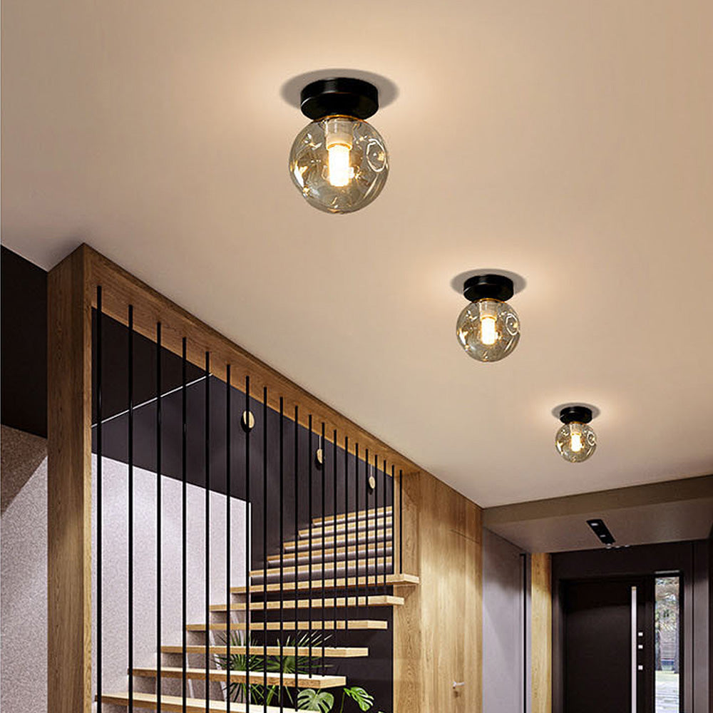 Nordic Inspired Simple Clear Glass Ceiling Light Fixture for Modern Home Décor and Elegant Illumination Solutions