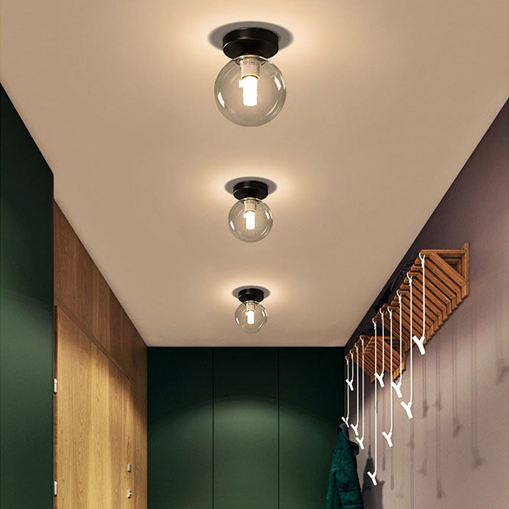 Nordic Inspired Simple Clear Glass Ceiling Light Fixture for Modern Home Décor and Elegant Illumination Solutions