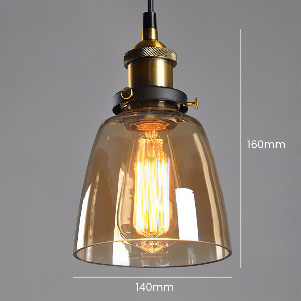 Nordic Style Clear Glass Bedside Pendant Light - Elegant Hanging Lamp for Bedroom Lighting and Home Decor