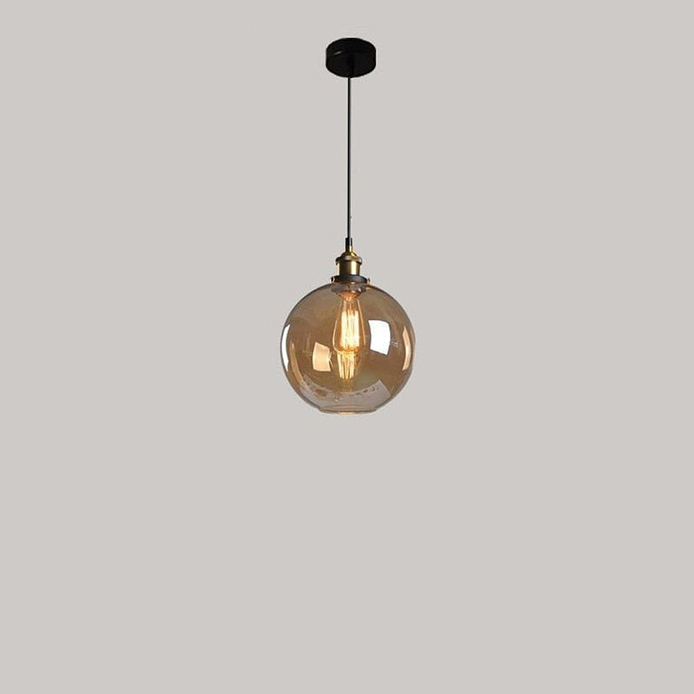 Nordic Style Clear Glass Bedside Pendant Light - Elegant Hanging Lamp for Bedroom Lighting and Home Decor