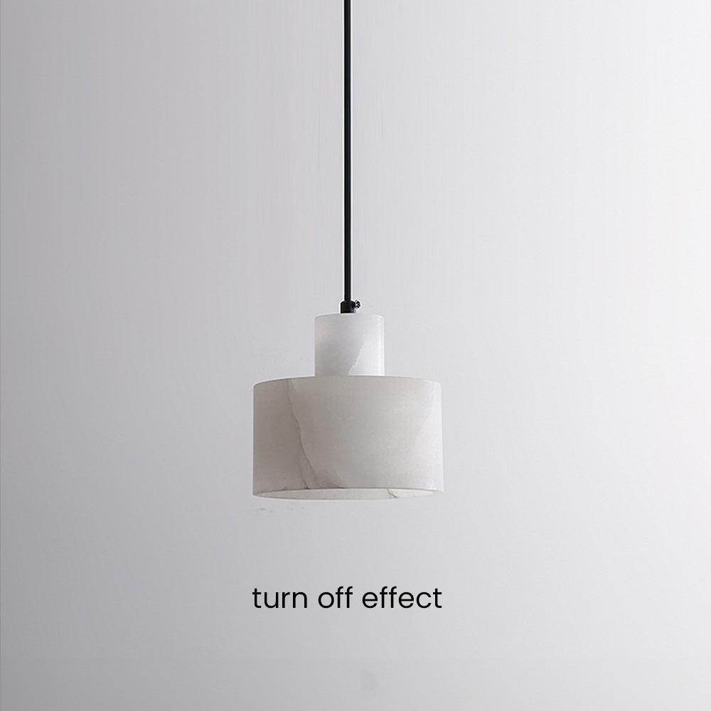 Elegant White Marble Pendant Light for Industrial Spaces - Modern Design, Stylish Illumination, Perfect for Home or Office Decor