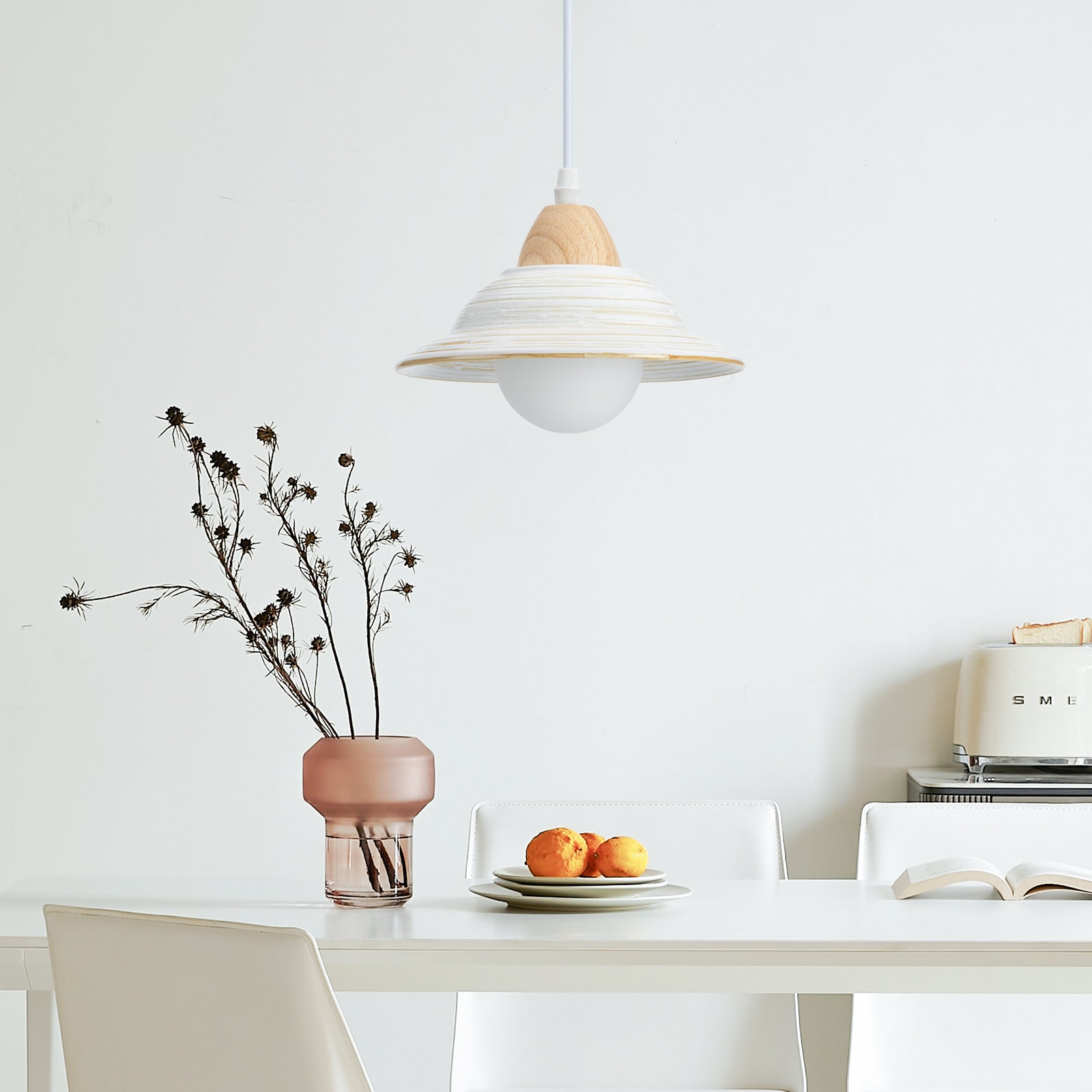 Elegant Milky Ceramic Pendant Light - Stylish White Hat Design for Modern Home Interiors and Ambient Lighting Solutions