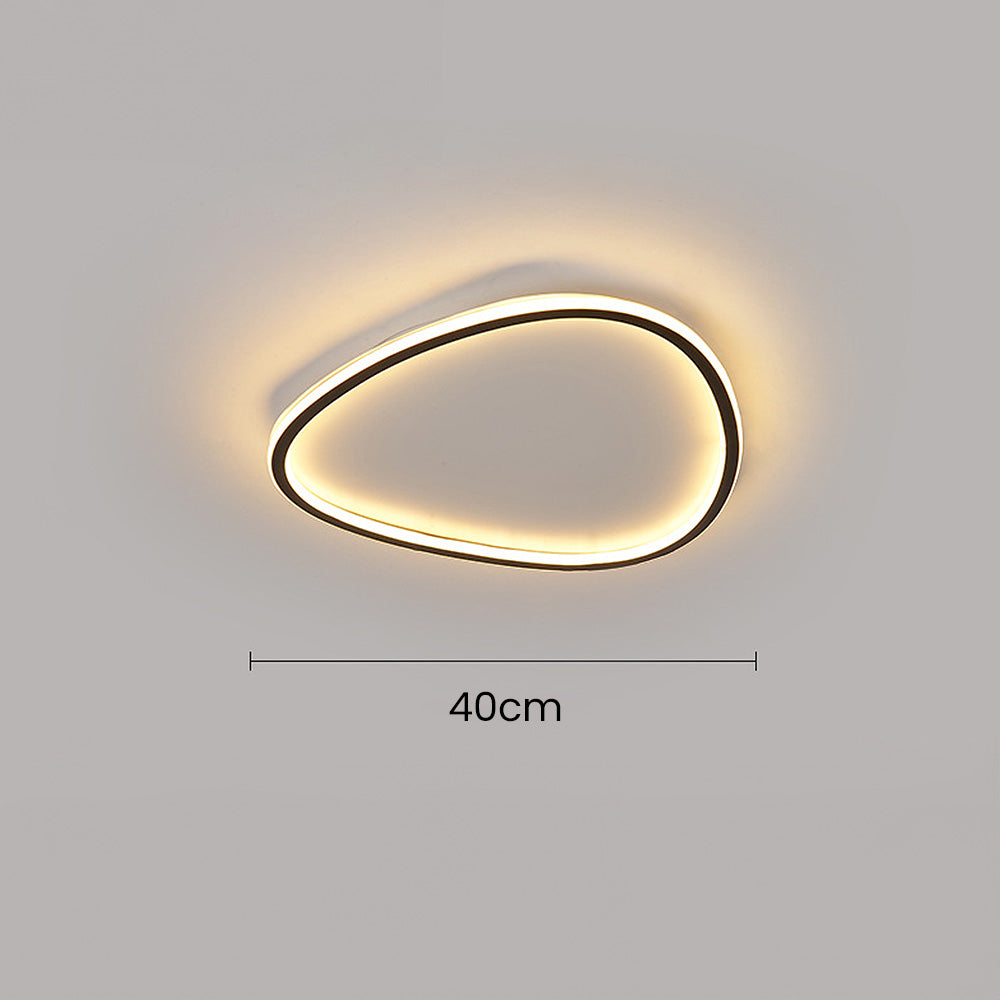 Nordic Oval Black LED Ceiling Light Fixture for Modern Bedrooms and Living Spaces - Stylish Illumination Solution