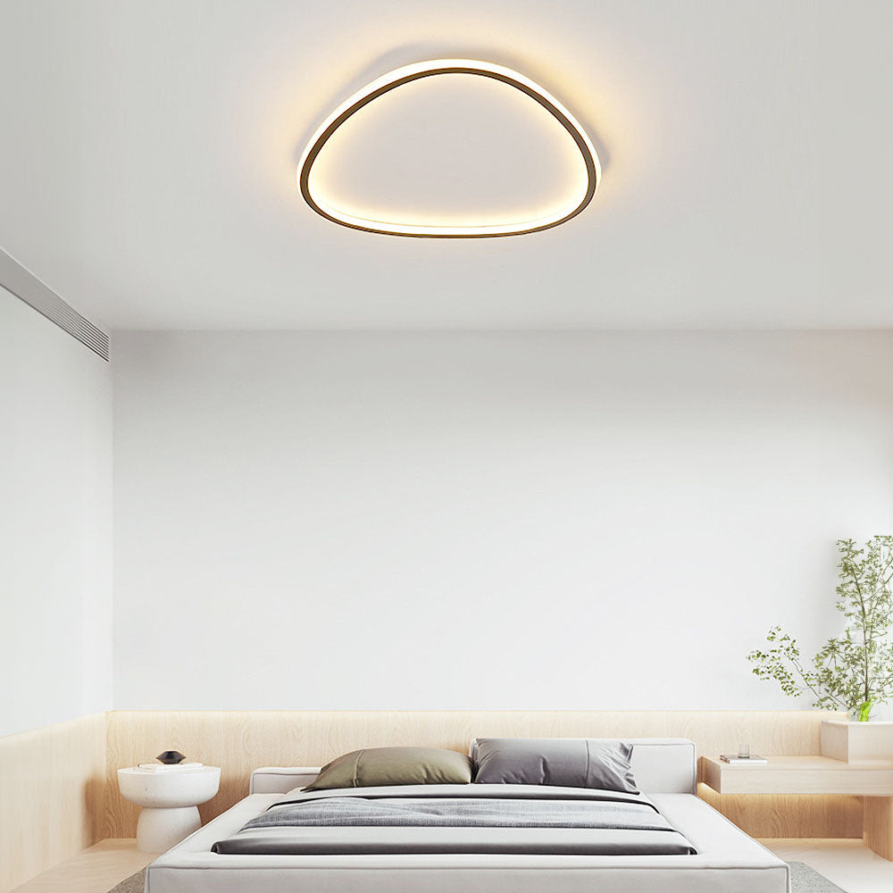 Nordic Oval Black LED Ceiling Light Fixture for Modern Bedrooms and Living Spaces - Stylish Illumination Solution