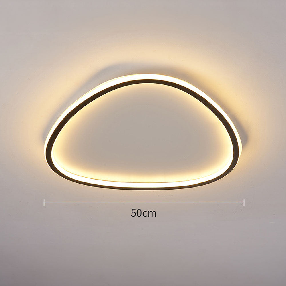 Nordic Oval Black LED Ceiling Light Fixture for Modern Bedrooms and Living Spaces - Stylish Illumination Solution