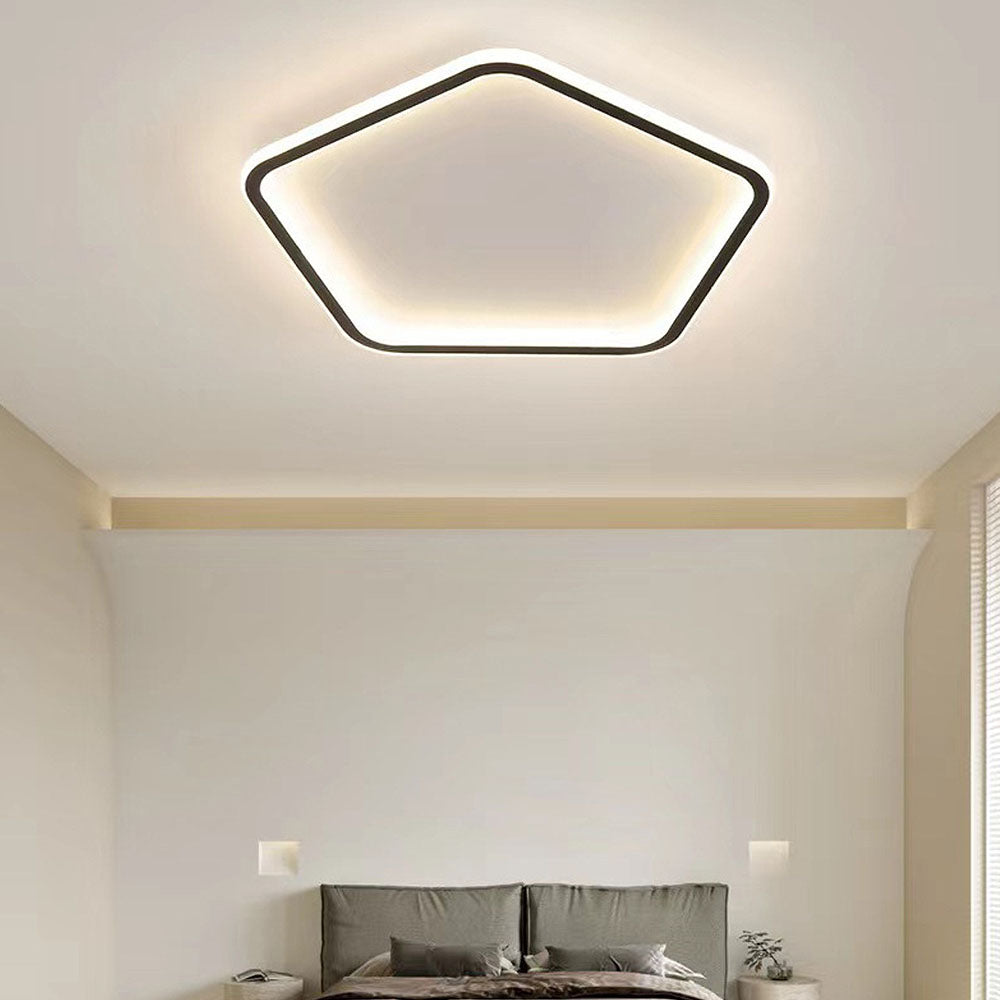 Nordic Hollow Simple Pentagon LED Ceiling Light – Sleek, Modern Illumination for Contemporary Spaces