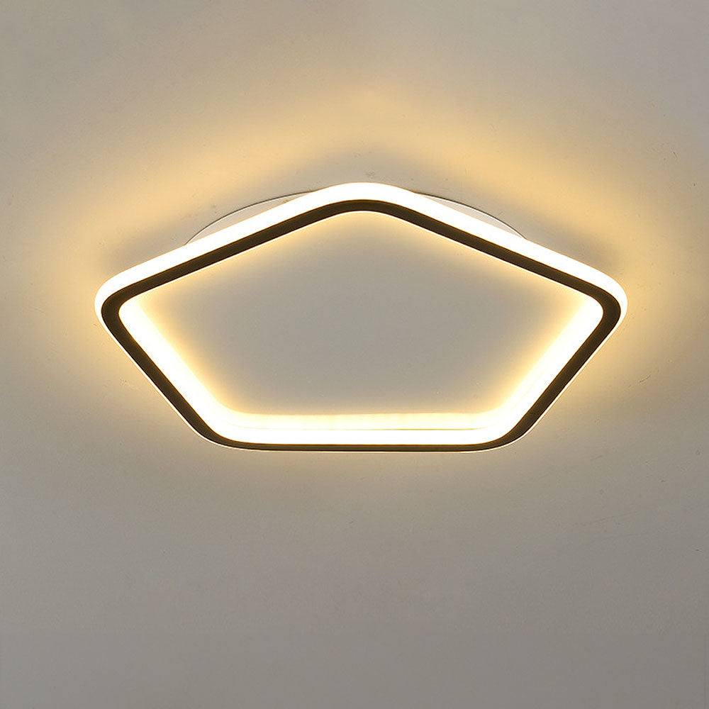 Nordic Hollow Simple Pentagon LED Ceiling Light – Sleek, Modern Illumination for Contemporary Spaces