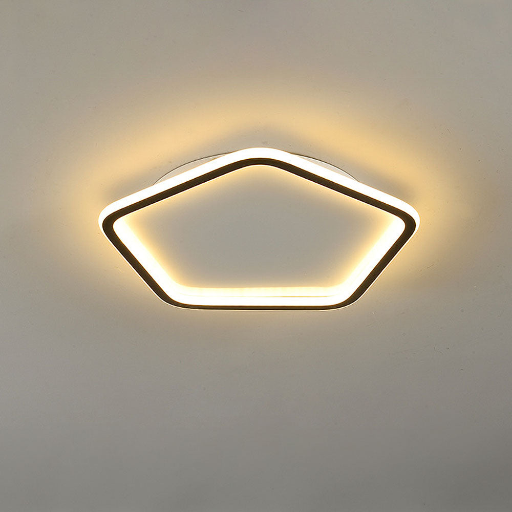 Nordic Hollow Simple Pentagon LED Ceiling Light – Sleek, Modern Illumination for Contemporary Spaces