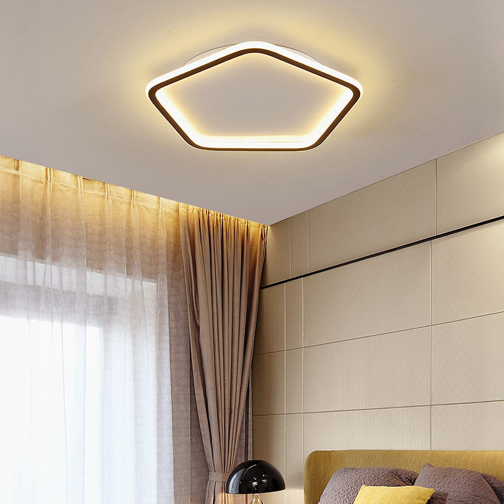 Nordic Hollow Simple Pentagon LED Ceiling Light – Sleek, Modern Illumination for Contemporary Spaces