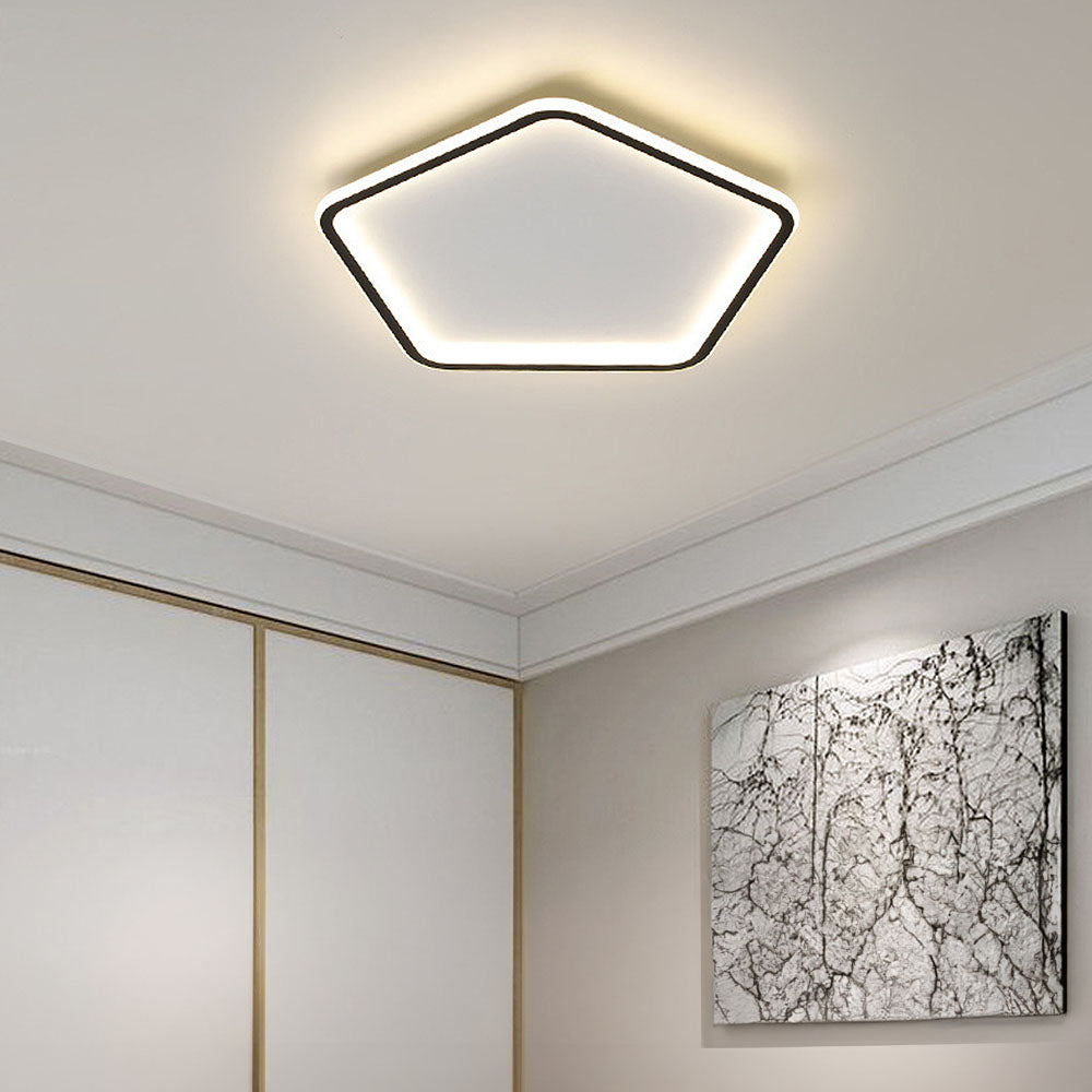 Nordic Hollow Simple Pentagon LED Ceiling Light – Sleek, Modern Illumination for Contemporary Spaces