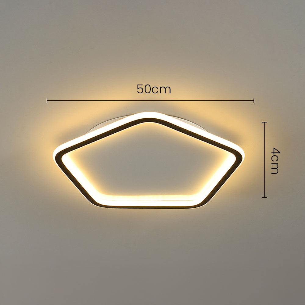 Nordic Hollow Simple Pentagon LED Ceiling Light – Sleek, Modern Illumination for Contemporary Spaces