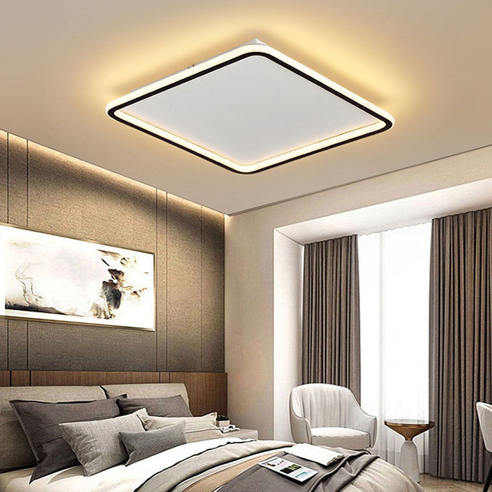 Modern Geometry Square LED Ceiling Light for Bedroom - Sleek Design and Soft Illumination for a Stylish Atmosphere