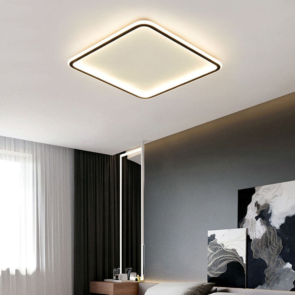 Modern Geometry Square LED Ceiling Light for Bedroom - Sleek Design and Soft Illumination for a Stylish Atmosphere