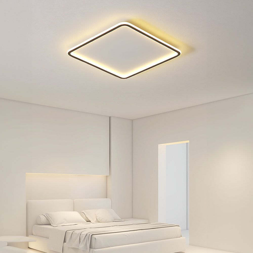 Modern Geometry Square LED Ceiling Light for Bedroom - Sleek Design and Soft Illumination for a Stylish Atmosphere