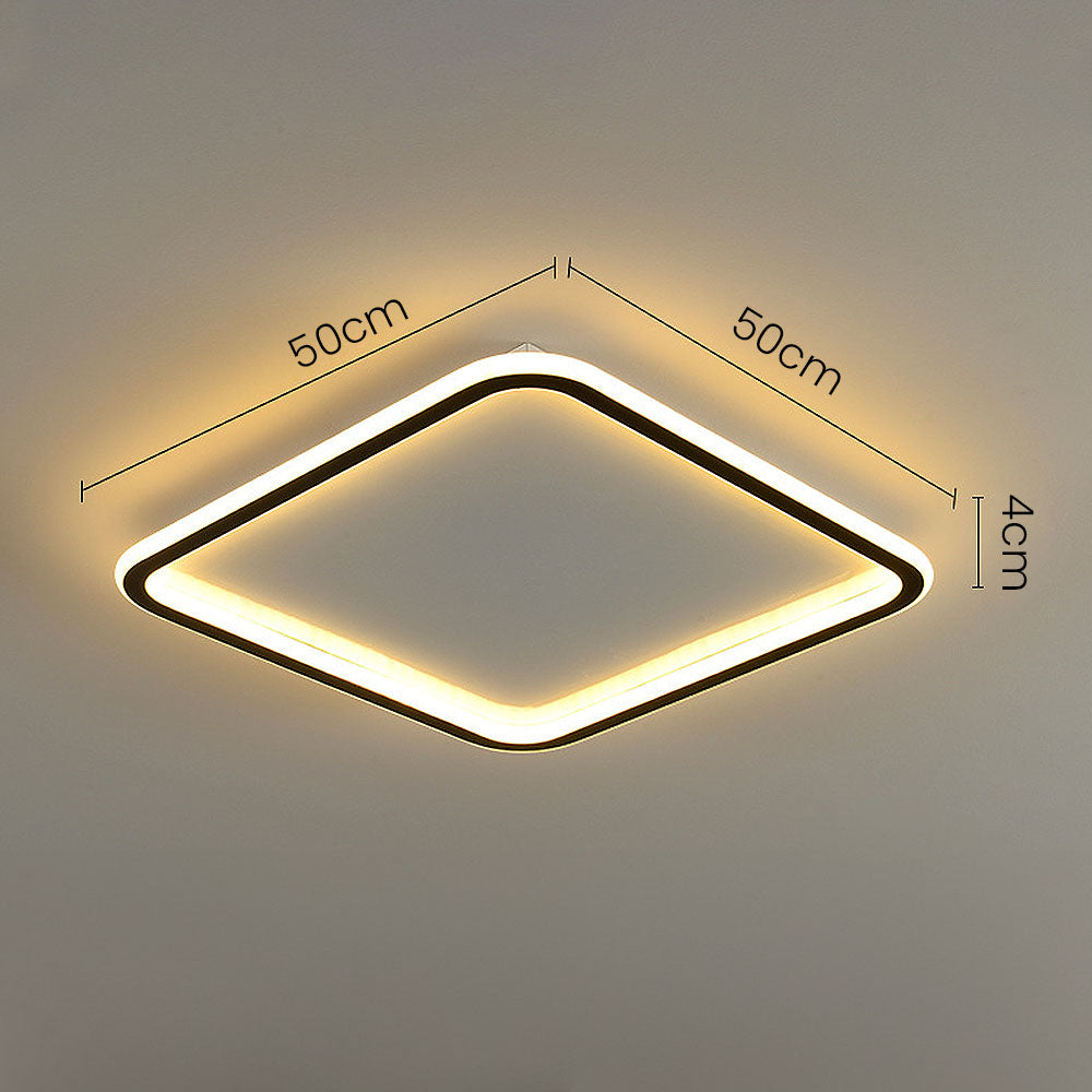 Modern Geometry Square LED Ceiling Light for Bedroom - Sleek Design and Soft Illumination for a Stylish Atmosphere