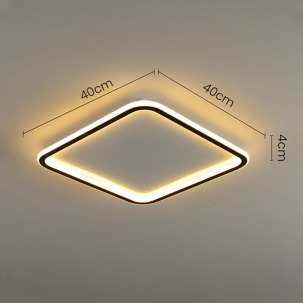 Modern Geometry Square LED Ceiling Light for Bedroom - Sleek Design and Soft Illumination for a Stylish Atmosphere