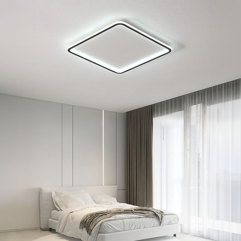 Modern Geometry Square LED Ceiling Light for Bedroom - Sleek Design and Soft Illumination for a Stylish Atmosphere