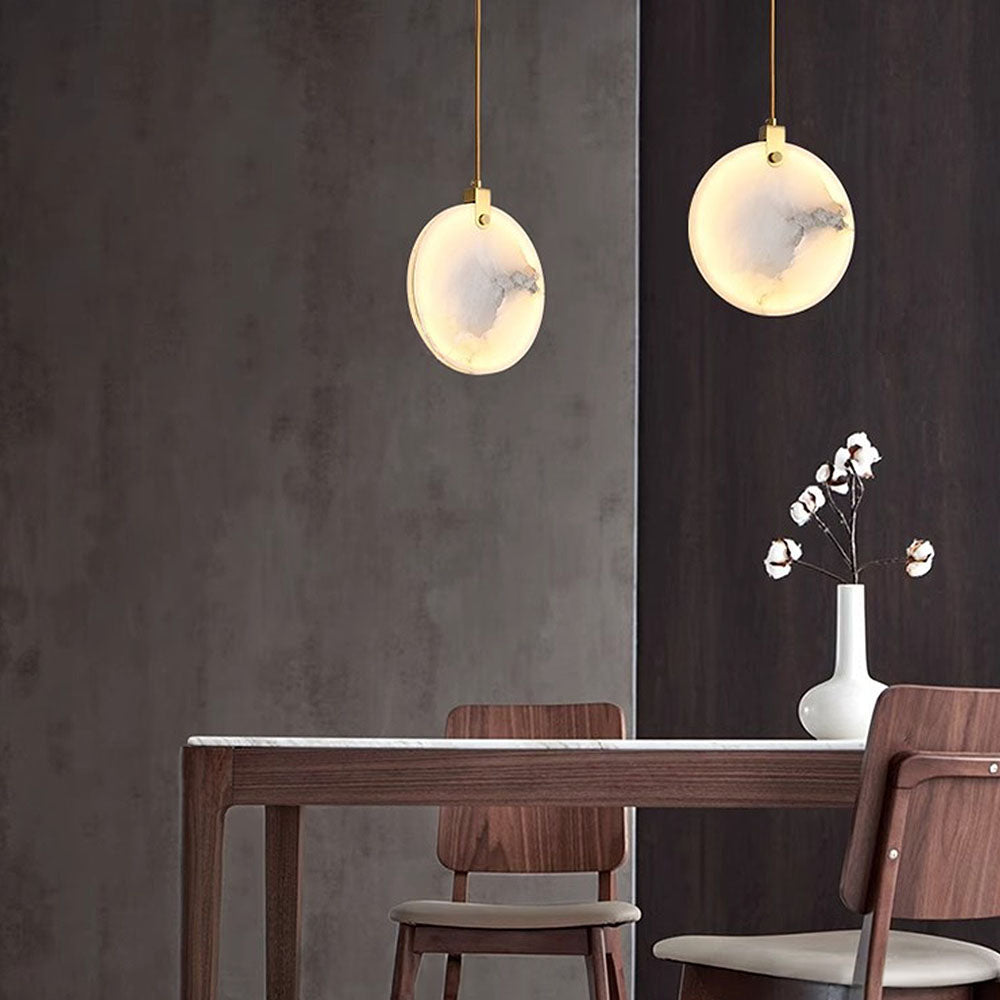 Sleek White Marble LED Pendant Lights for Minimalist Elegance in Contemporary Home Decor