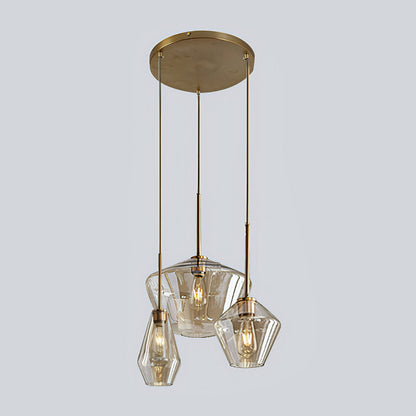 Glass Pendant Light with Industrial Vintage Style