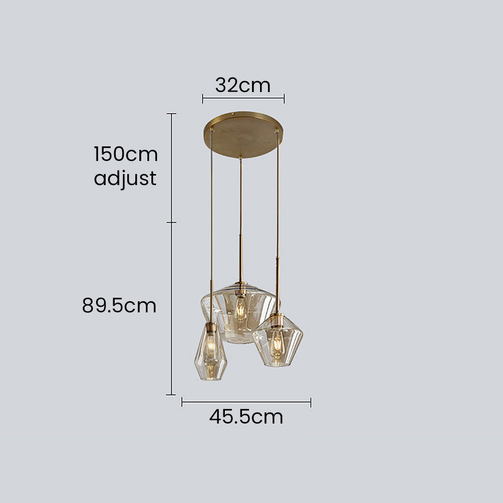 Glass Pendant Light with Industrial Vintage Style