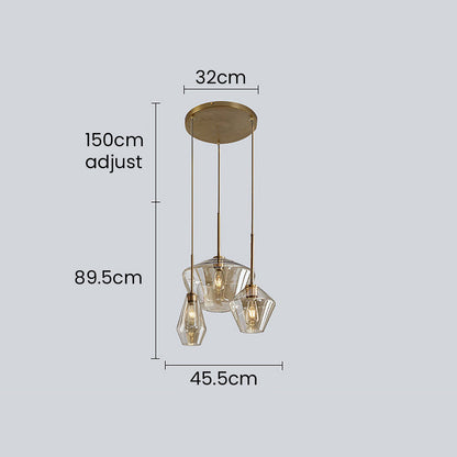 Glass Pendant Light with Industrial Vintage Style