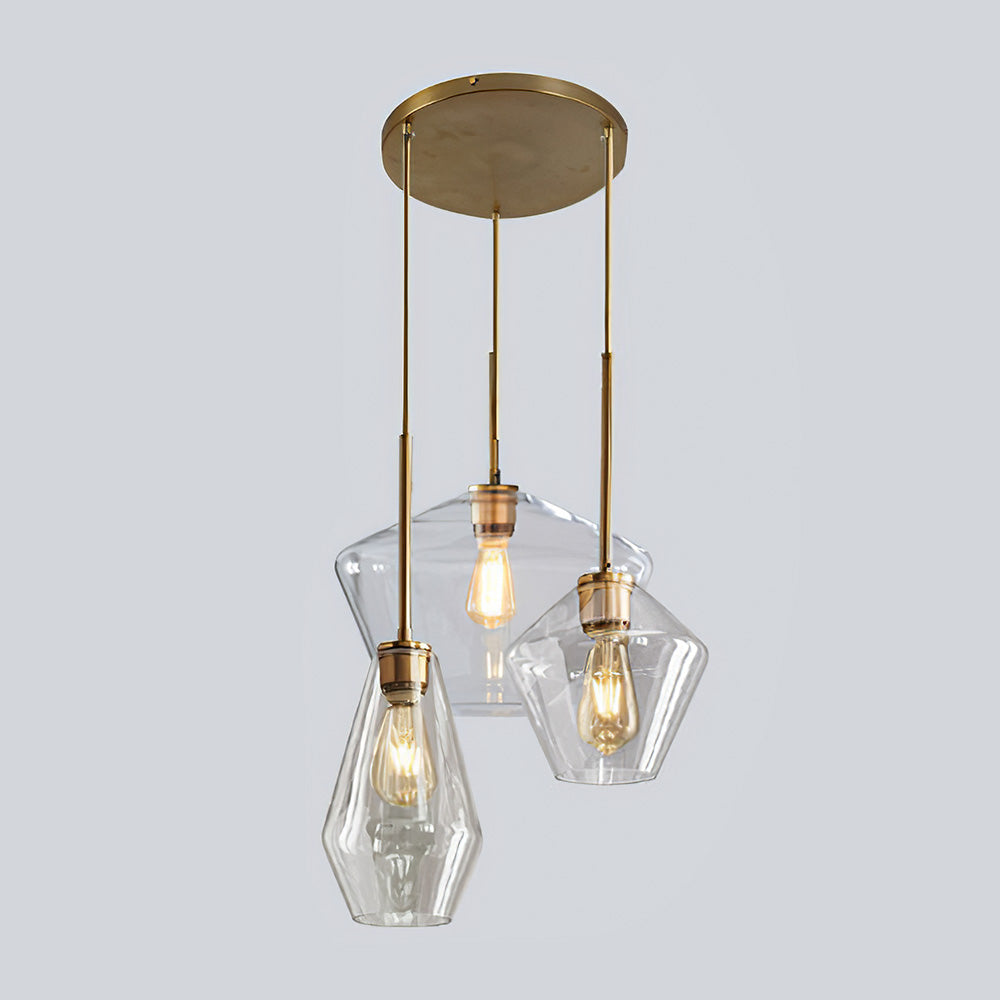 Glass Pendant Light with Industrial Vintage Style
