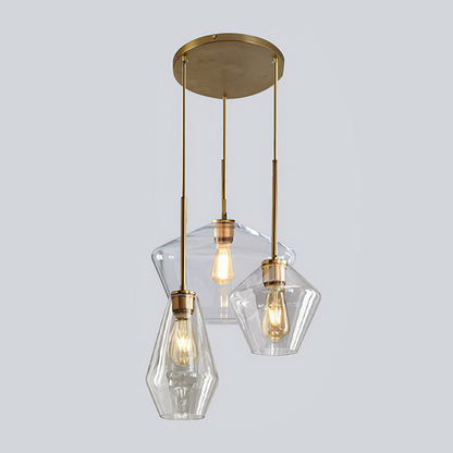 Glass Pendant Light with Industrial Vintage Style