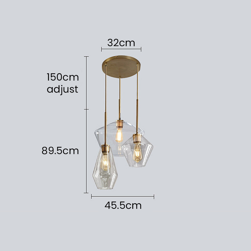 Industrial Glass Pendant Light for Living Room – Stylish Ceiling Fixture with Vintage Charm and Modern Elegance