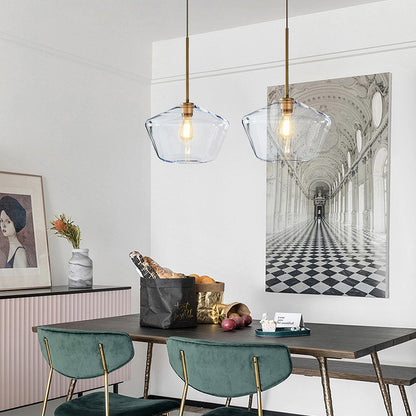Glass Pendant Light with Industrial Vintage Style