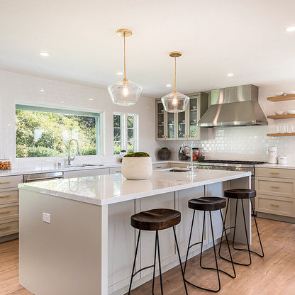 Glass Pendant Light with Industrial Vintage Style