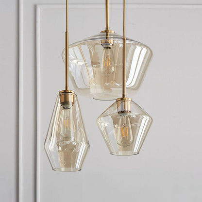 Glass Pendant Light with Industrial Vintage Style