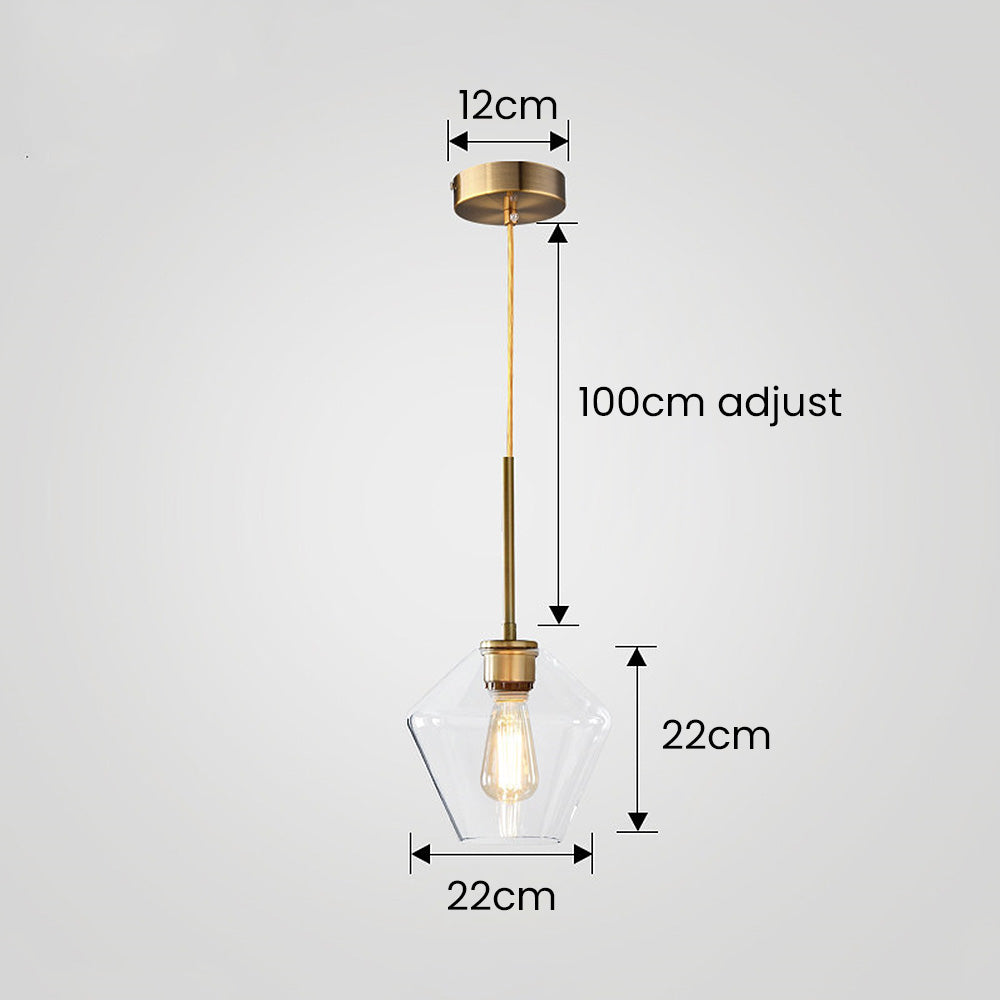 Glass Pendant Light with Industrial Vintage Style