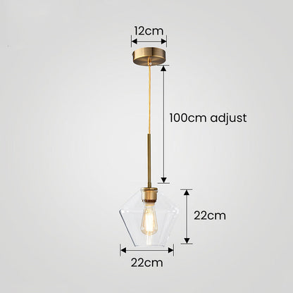 Glass Pendant Light with Industrial Vintage Style