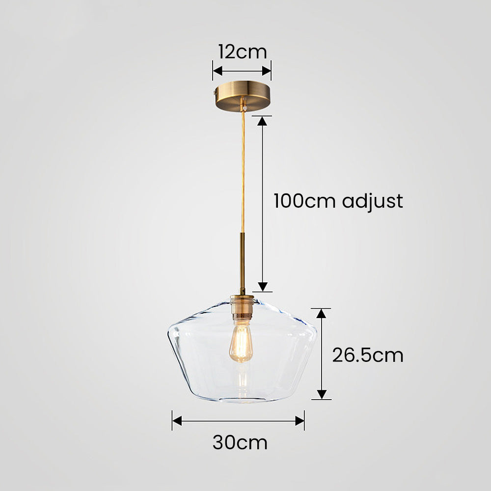 Glass Pendant Light with Industrial Vintage Style
