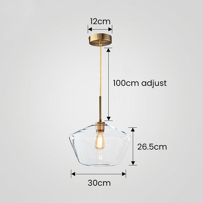 Glass Pendant Light with Industrial Vintage Style