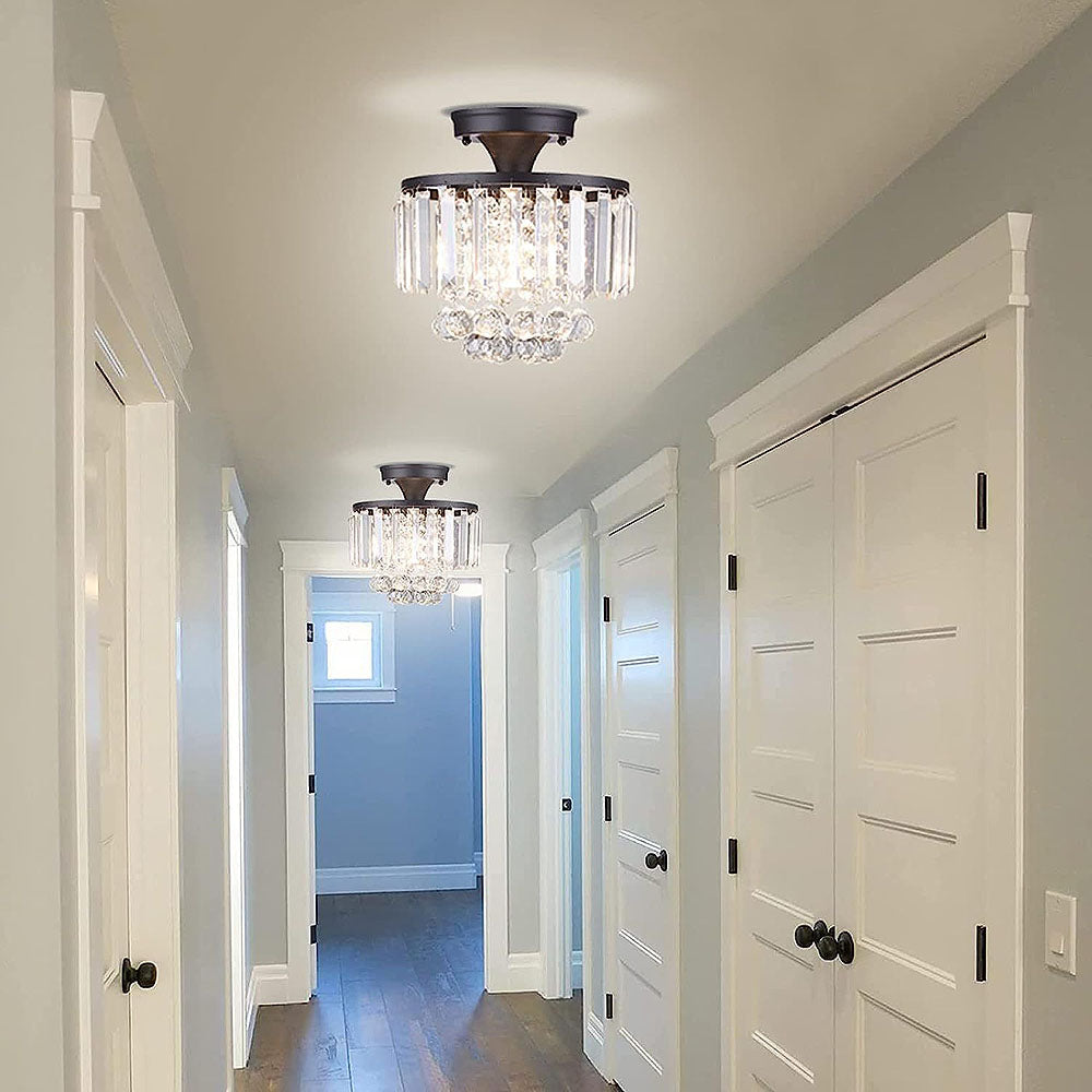 Elegant Crystal 1-Light Ceiling Pendant for Hallways - Stylish Illumination for Your Home's Entrance and Corridors