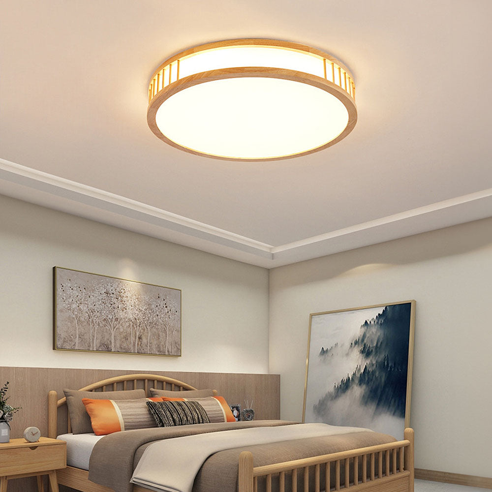 Elegant Acrylic and Wooden LED Ceiling Light for Bedroom - Simple Design, Modern Illumination, Perfect for Home Decor