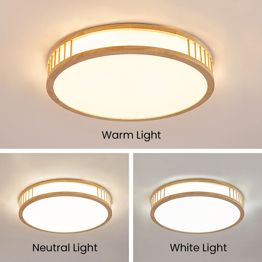 Elegant Acrylic and Wooden LED Ceiling Light for Bedroom - Simple Design, Modern Illumination, Perfect for Home Decor