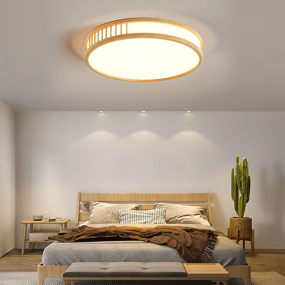 Elegant Acrylic and Wooden LED Ceiling Light for Bedroom - Simple Design, Modern Illumination, Perfect for Home Decor