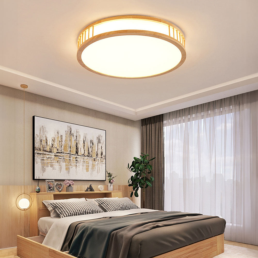 Elegant Acrylic and Wooden LED Ceiling Light for Bedroom - Simple Design, Modern Illumination, Perfect for Home Decor