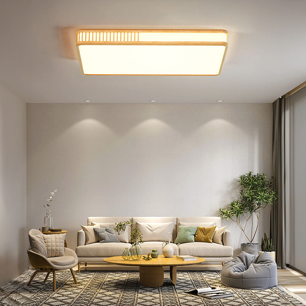 Contemporary Acrylic and Wooden Flush Mount Ceiling Lights for Modern Home Décor and Stylish Illumination Solutions