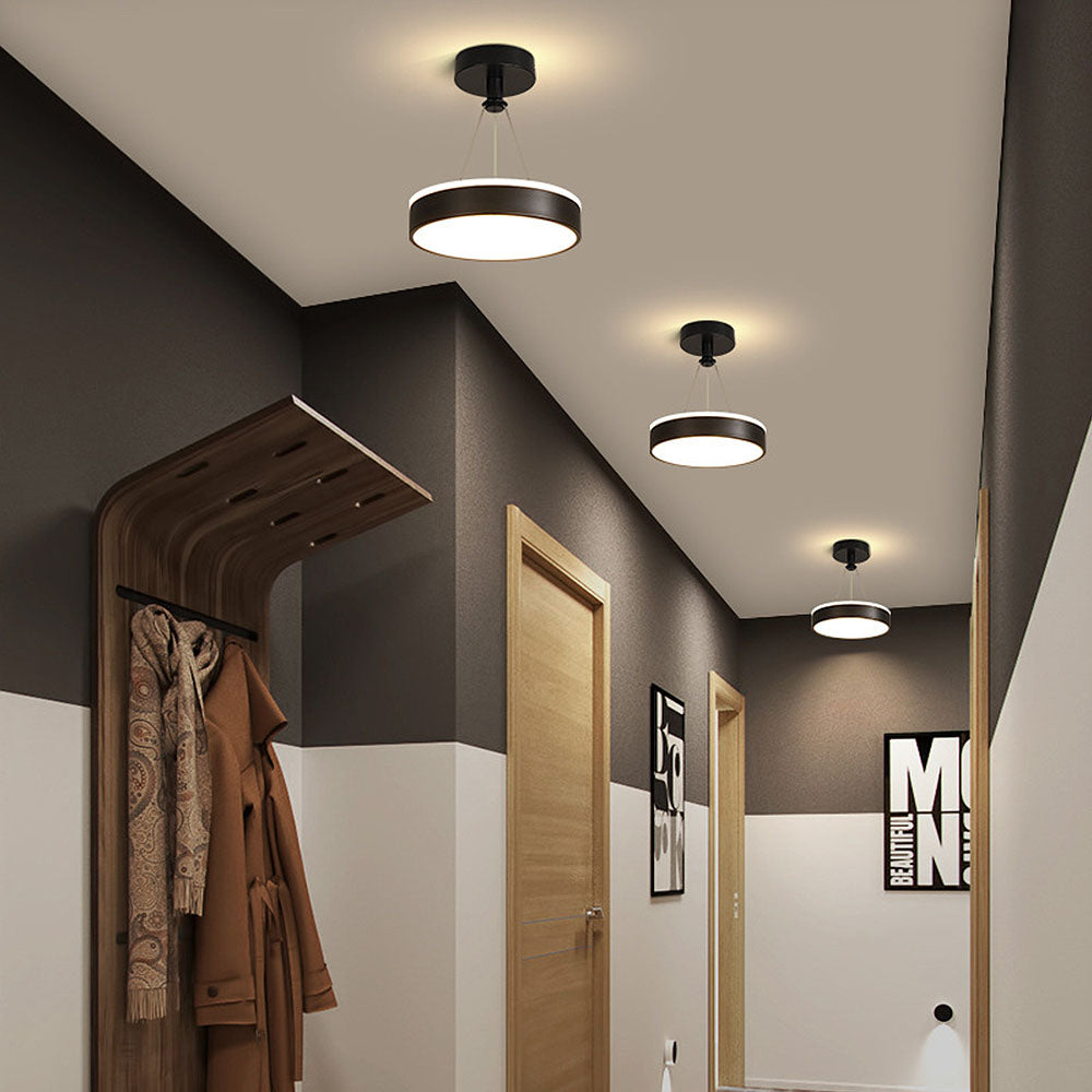 Sleek Modern Metal LED Pendant Ceiling Lights for Stylish Hallway Illumination and Contemporary Home Décor